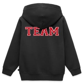 Équipe - Sweat Premium à capuche zippé enfant bio - noir - Dos - AI Model Kid Male (0cm)