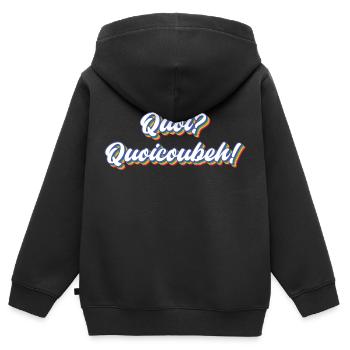 T-shirt Quoicoubeh Design 2023 - Sweat Premium à capuche zippé enfant bio - noir - Dos - AI Model Kid Male (0cm)