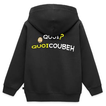 quoicoubeh - Sweat Premium à capuche zippé enfant bio - noir - Dos - AI Model Kid Male (0cm)