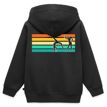 Turnen Gymnastik Turner - Kinder Premium Organic Zip Hoodie - Schwarz - Hinten - AI Model Kid Male (0cm)