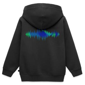 Schallwellen Musikwelle Vintage Retro DJ Herz Scheibe - Kinder Premium Organic Zip Hoodie - Schwarz - Hinten - AI Model Kid Male (0cm)