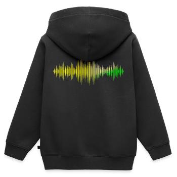 Schallwellen Musikwelle Vintage Retro DJ Herz Scheibe - Kinder Premium Organic Zip Hoodie - Schwarz - Hinten - AI Model Kid Male (0cm)