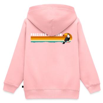 Bird Holiday Nature Amérique du Sud - Sweat Premium à capuche zippé enfant bio - rose - Dos - AI Model Kid Female (0cm)