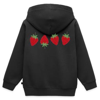 Fraise fraise - Sweat Premium à capuche zippé enfant bio - noir - Dos - AI Model Kid Male (0cm)
