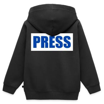 Press - Sweat Premium à capuche zippé enfant bio - noir - Dos - AI Model Kid Male (0cm)