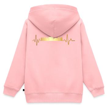 Herzschlag Brüssel - Kinder Premium Organic Zip Hoodie - Rosa - Hinten - AI Model Kid Female (0cm)