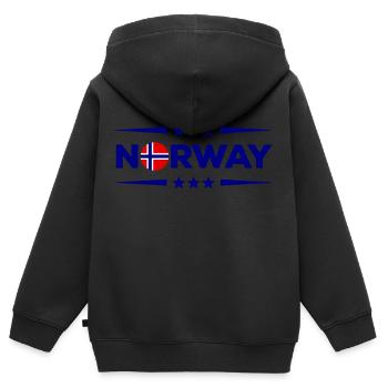 Norway - Kids Premium Organic Zip-up Hoodie - black - Back - AI Model Kid Male (0cm)
