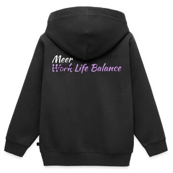 Work Life Balance - Kinder Premium Organic Zip Hoodie - Schwarz - Hinten - AI Model Kid Male (0cm)