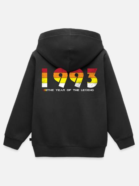 Årgang 1993 - Legendens år - Retro 31 - Premium børne zip-hættetrøje økologisk - sort