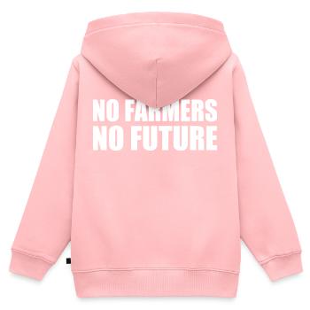 no farmers no future - Kinder Premium Organic Zip Hoodie - Rosa - Hinten - AI Model Kid Female (0cm)