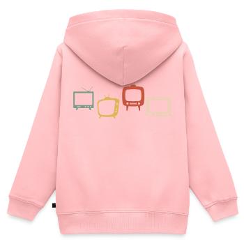 Vintage-Retro-Fernseher - Kinder Premium Organic Zip Hoodie - Rosa - Hinten - AI Model Kid Female (0cm)