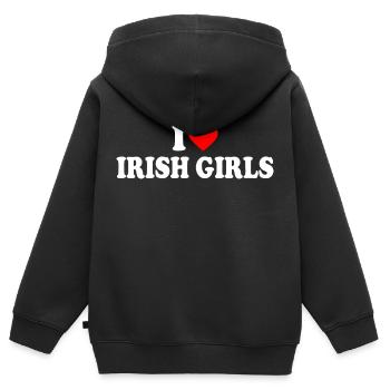 I love irish girls - Kinder Premium Organic Zip Hoodie - Schwarz - Hinten - AI Model Kid Male (0cm)
