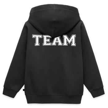 Équipe - Sweat Premium à capuche zippé enfant bio - noir - Dos - AI Model Kid Male (0cm)