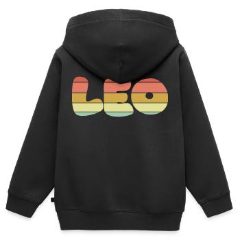 Leo sunset texture - Kids Premium Organic Zip-up Hoodie - black - Back - AI Model Kid Male (0cm)
