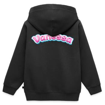 Vanessa Geschenk - Kinder Premium Organic Zip Hoodie - Schwarz - Hinten - AI Model Kid Male (0cm)