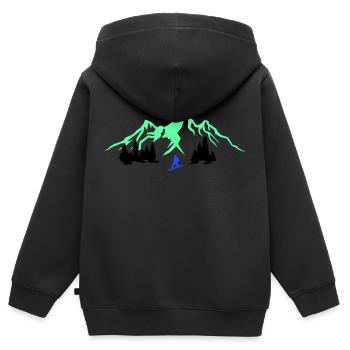 Snowboarding - Kinder Premium Organic Zip Hoodie - Schwarz - Hinten - AI Model Kid Male (0cm)