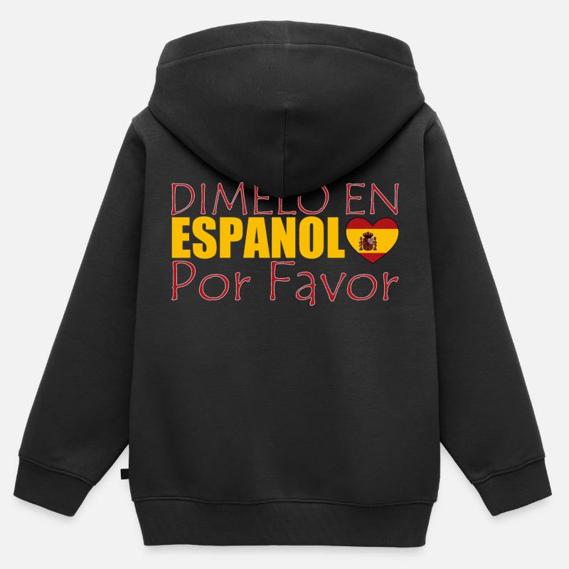 Espagnol Professeur d’espagnol Langue - Sweat Premium à capuche zippé enfant bio - noir