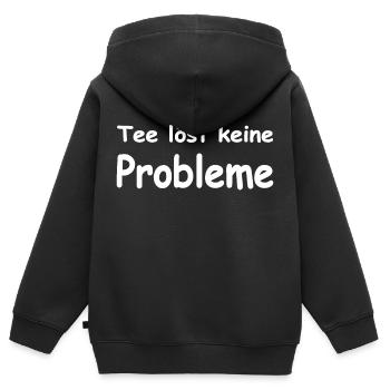 Tee - Kinder Premium Organic Zip Hoodie - Schwarz - Hinten - AI Model Kid Male (0cm)