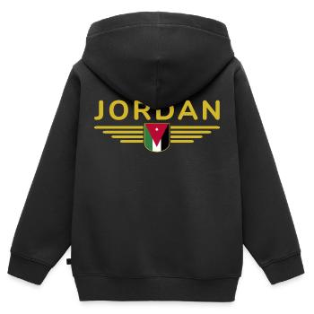 Jordan Amman Fan Outfit T-Shirt Design Gift - Sweat Premium à capuche zippé enfant bio - noir - Dos - AI Model Kid Male (0cm)