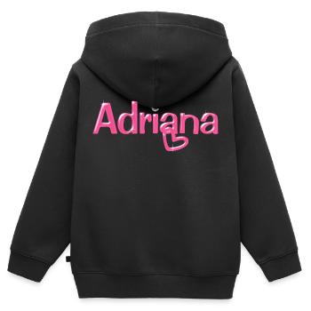 Adriana Name Balloon Police - Sweat Premium à capuche zippé enfant bio - noir - Dos - AI Model Kid Male (0cm)