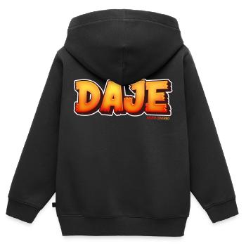 Phrases romaines : DAJE - Sweat Premium à capuche zippé enfant bio - noir - Dos - AI Model Kid Male (0cm)