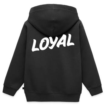 Loyal Loyalität - Kinder Premium Organic Zip Hoodie - Schwarz - Hinten - AI Model Kid Male (0cm)
