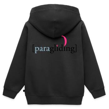 [paragliding] - Kinder Premium Organic Zip Hoodie - Schwarz - Hinten - AI Model Kid Male (0cm)