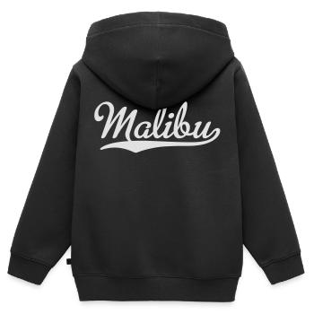 Malibu - Kinder Premium Organic Zip Hoodie - Schwarz - Hinten - AI Model Kid Male (0cm)