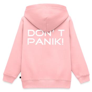 Don`t panik! Anhalter - Kinder Premium Organic Zip Hoodie - Rosa - Hinten - AI Model Kid Female (0cm)