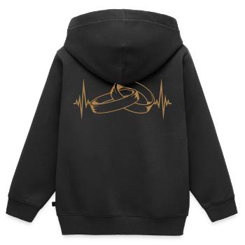 battement puls fréquence 2 anneaux joints - Sweat Premium à capuche zippé enfant bio - noir - Dos - AI Model Kid Male (0cm)