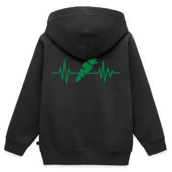 Vegetarian - Kids Premium Organic Zip-up Hoodie - black - Back - AI Model Kid Male (0cm)
