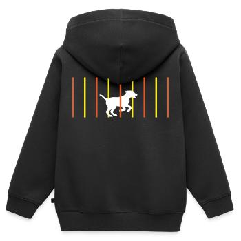 Chien slalom Agility - Sweat Premium à capuche zippé enfant bio - noir - Dos - AI Model Kid Male (0cm)