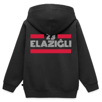 Elazig 23 Türkei Turkiye Geschenk Urlaub TR Türk - Kinder Premium Organic Zip Hoodie - Schwarz - Hinten - AI Model Kid Male (0cm)