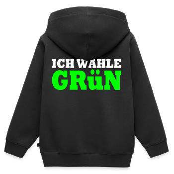 Ich wähle grün - Kinder Premium Organic Zip Hoodie - Schwarz - Hinten - AI Model Kid Male (0cm)