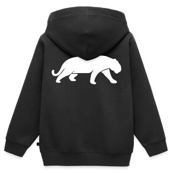 Jaguar Elegant Wild - Kinder Premium Organic Zip Hoodie - Schwarz - Hinten - AI Model Kid Male (0cm)