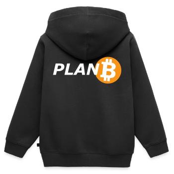 Plan B - Kinder Premium Organic Zip Hoodie - Schwarz - Hinten - AI Model Kid Male (0cm)