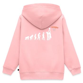 Basket-ball Evolution - Sweat Premium à capuche zippé enfant bio - rose - Dos - AI Model Kid Female (0cm)