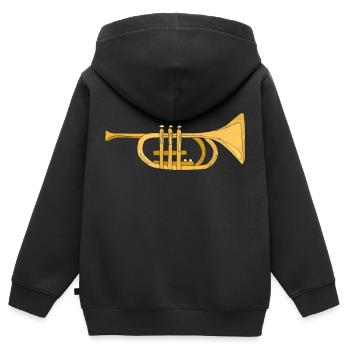 Musikinstrument - Kinder Premium Organic Zip Hoodie - Schwarz - Hinten - AI Model Kid Male (0cm)