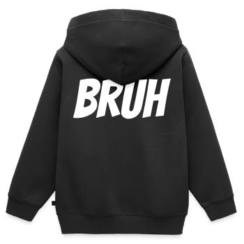 Bruh - Kinder Premium Organic Zip Hoodie - Schwarz - Hinten - AI Model Kid Male (0cm)