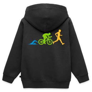 Sport Triathlon Competition - Kids Premium Organic Zip-up Hoodie - black - Back - AI Model Kid Male (0cm)