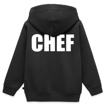 Chef - Kinder Premium Organic Zip Hoodie - Schwarz - Hinten - AI Model Kid Male (0cm)