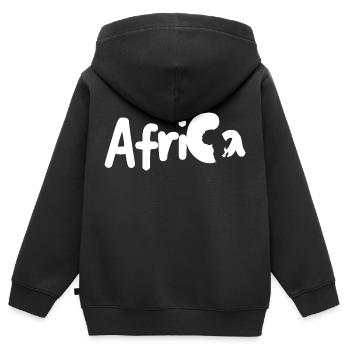 Afrique - Sweat Premium à capuche zippé enfant bio - noir - Dos - AI Model Kid Male (0cm)