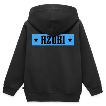 AZUBI blau tshirt - Kinder Premium Organic Zip Hoodie - Schwarz - Hinten - AI Model Kid Male (0cm)
