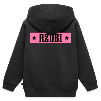 AZUBI rosa tshirt - Kinder Premium Organic Zip Hoodie - Schwarz - Hinten - AI Model Kid Male (0cm)
