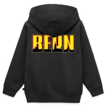 Bern - Kinder Premium Organic Zip Hoodie - Schwarz - Hinten - AI Model Kid Male (0cm)
