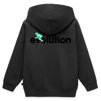 evolution Vélo - Sweat Premium à capuche zippé enfant bio - noir - Dos - AI Model Kid Male (0cm)