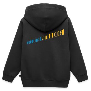 better with a dog - Kids Premium Organic Zip-up Hoodie - black - Back - AI Model Kid Male (0cm)