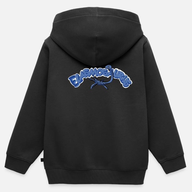 Elasmosaurus - Kinder Premium Organic Zip Hoodie - Schwarz
