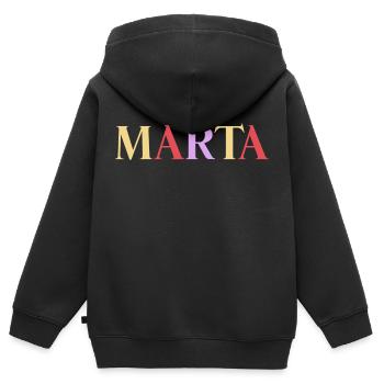 Name Spanierin Marta - Kinder Premium Organic Zip Hoodie - Schwarz - Hinten - AI Model Kid Male (0cm)