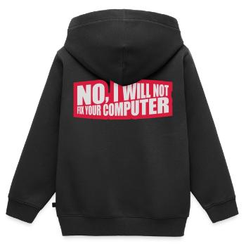 Ne pas réparer votre ordinateur - Sweat Premium à capuche zippé enfant bio - noir - Dos - AI Model Kid Male (0cm)